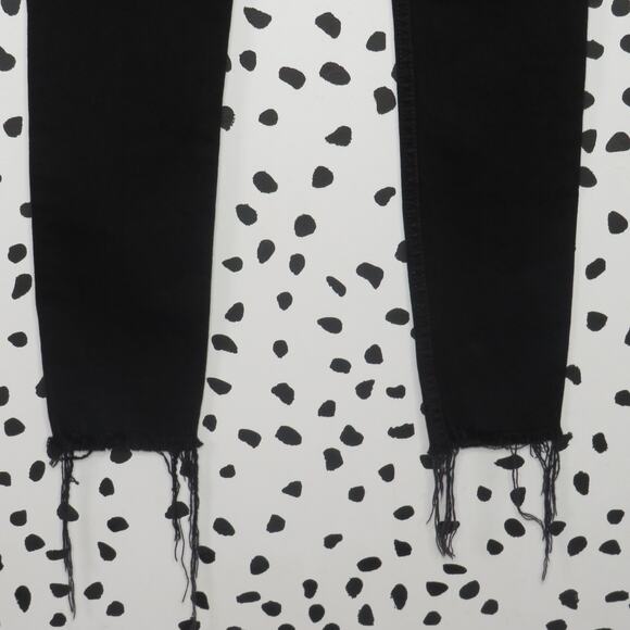 Re/Done Originals Faded Black High Rise Distressed Ankle Crop Jeans - Picture 8 of 13